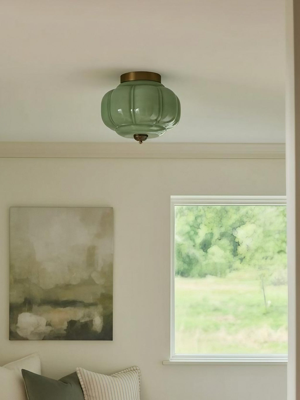 Retro Milk Semi Flush Mount Eloise Ceiling Light | Souliia