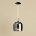 LumenGlow Smoky Gray Glass Pendant Lamp — Modern Hanging Design