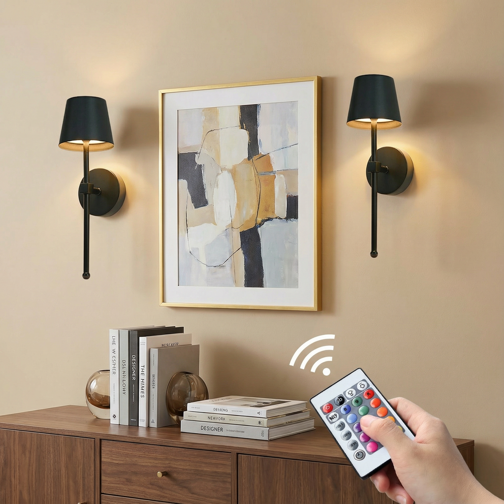 Cordless Rechargeable LED Wall Light — Elegant Modern Sconce Design