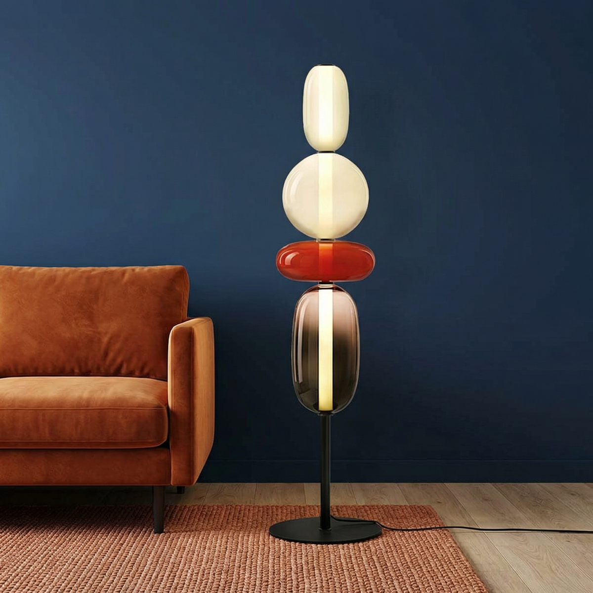 Aurora Modern Floor Lamp — Sculptural Form, Warm LED Glow