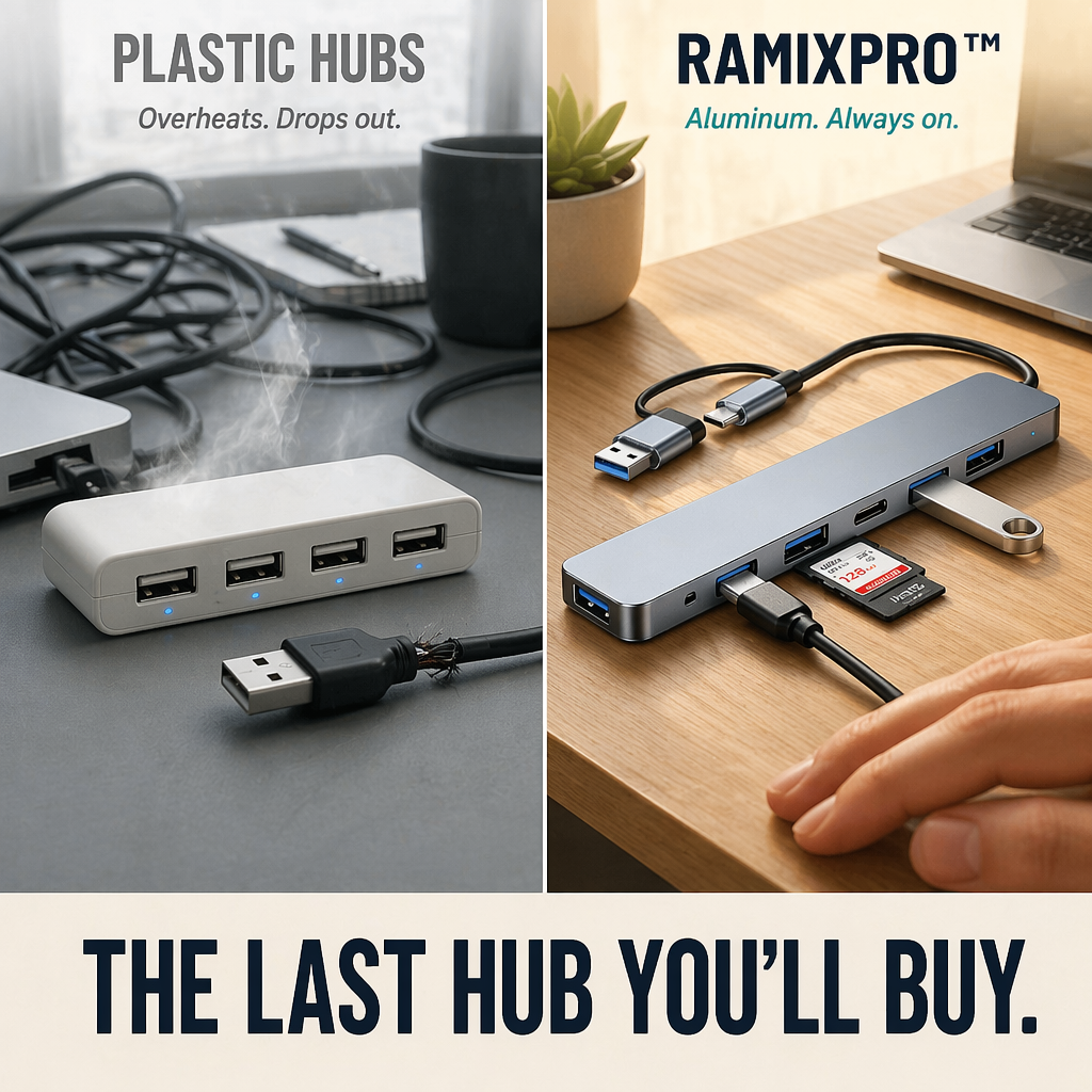 RamixPro — Conecta todo con un solo concentrador y acaba con el desorden de adaptadores - Souliia