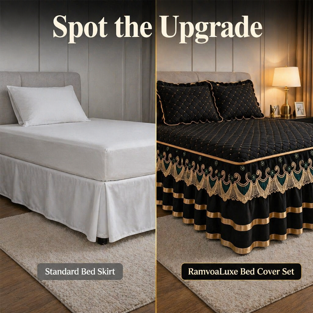 RamvoaLuxe — Viste tu cama con encaje bordado y el glamour de una suite de hotel con cintas doradas - Souliia