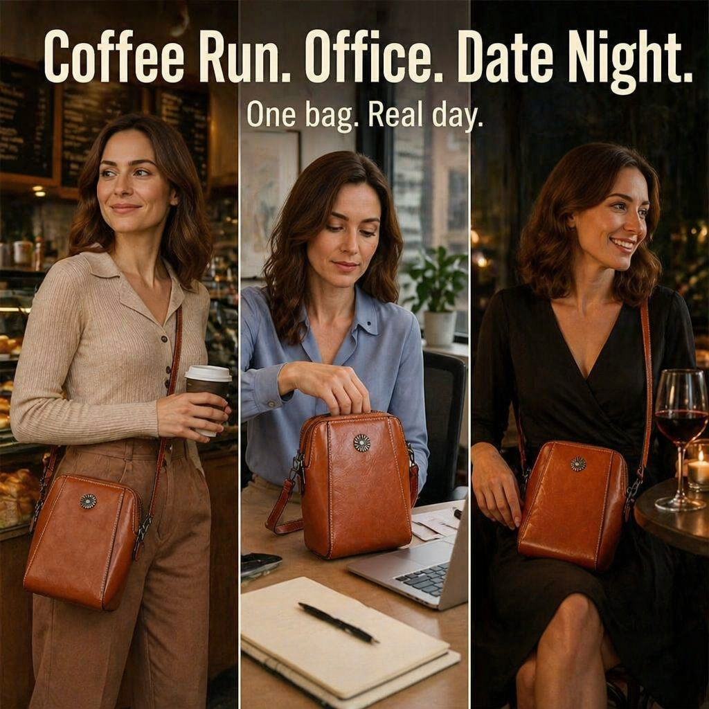 VividAura — Carry Phone, Cards & Lipstick in One Soft-Leather Crossbody - Souliia