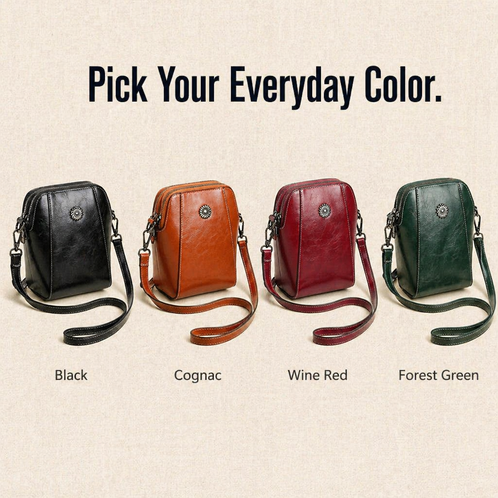 VividAura — Carry Phone, Cards & Lipstick in One Soft-Leather Crossbody - Souliia