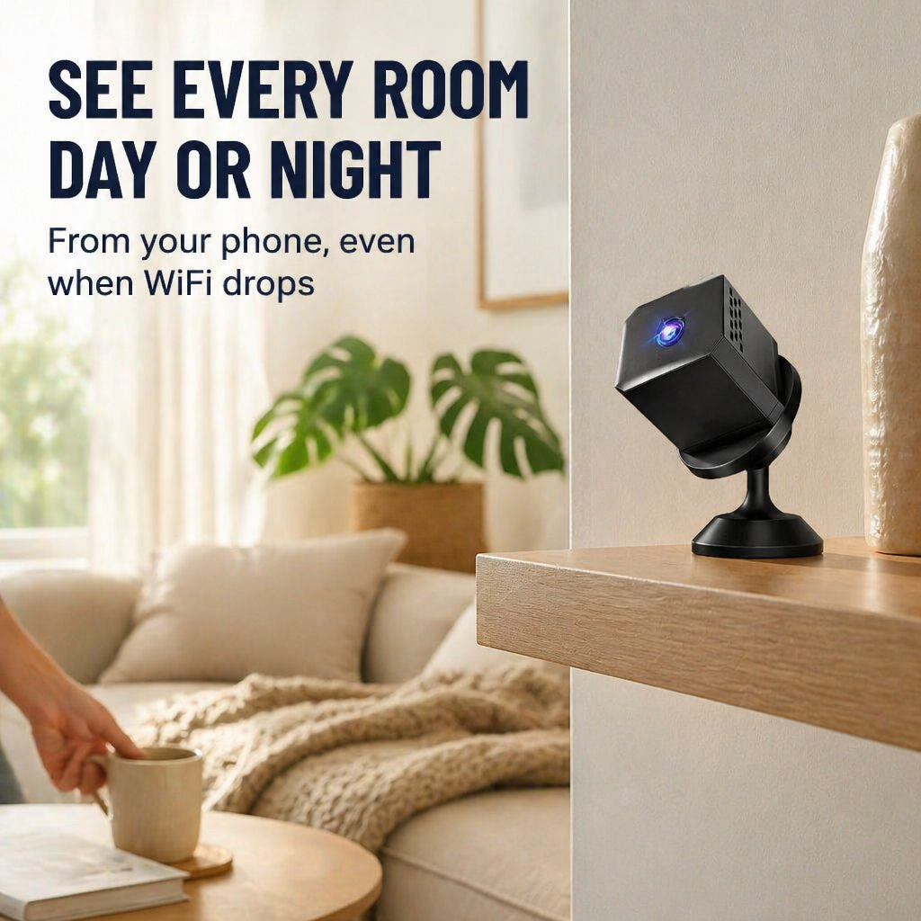 Caméra mini Zoomora — Voyez chaque pièce, de jour comme de nuit, où que vous soyez - Souliia