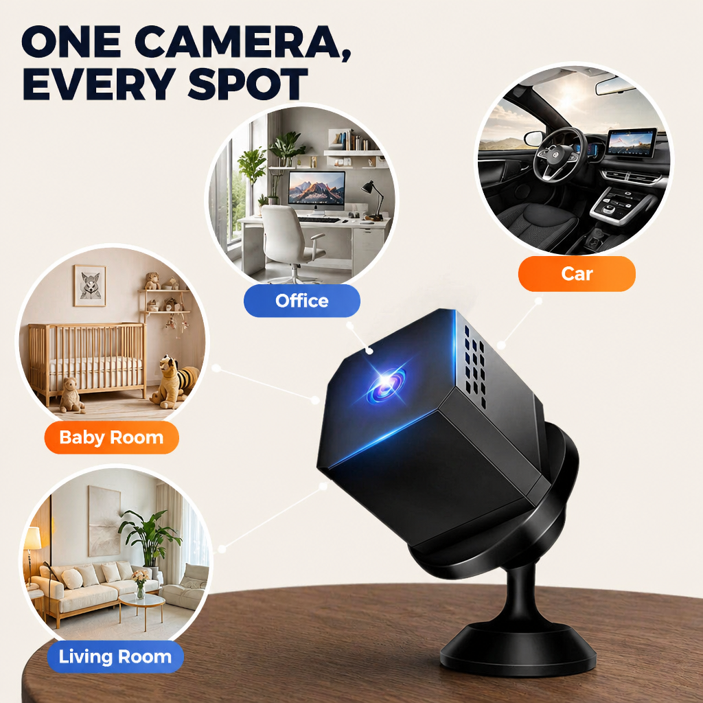 Caméra mini Zoomora — Voyez chaque pièce, de jour comme de nuit, où que vous soyez - Souliia