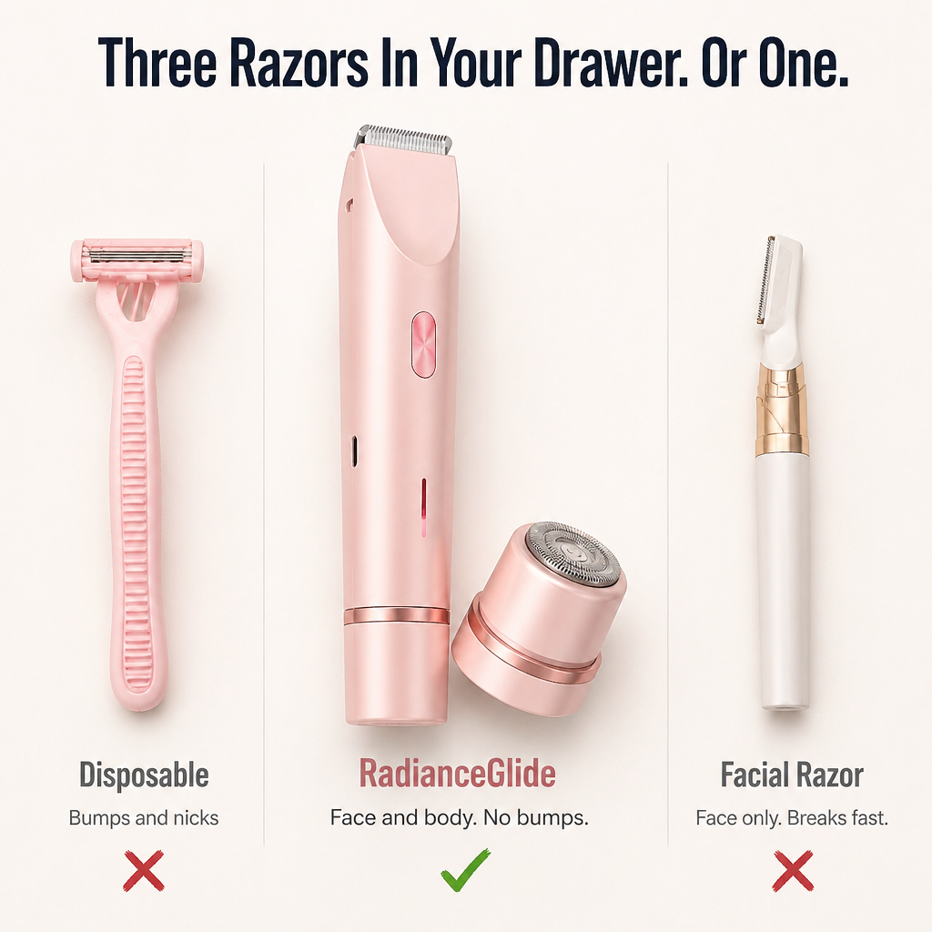 RadianceGlide — Aféitate la cara, la zona del bikini y las axilas sin irritación ni bultitos - Souliia