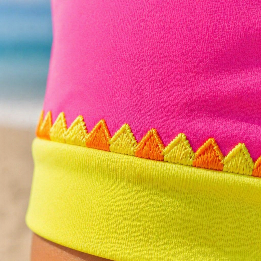 VelaAura – Bold Colorblock 3-Piece Sport Bikini & Swim Skirt Set - Souliia