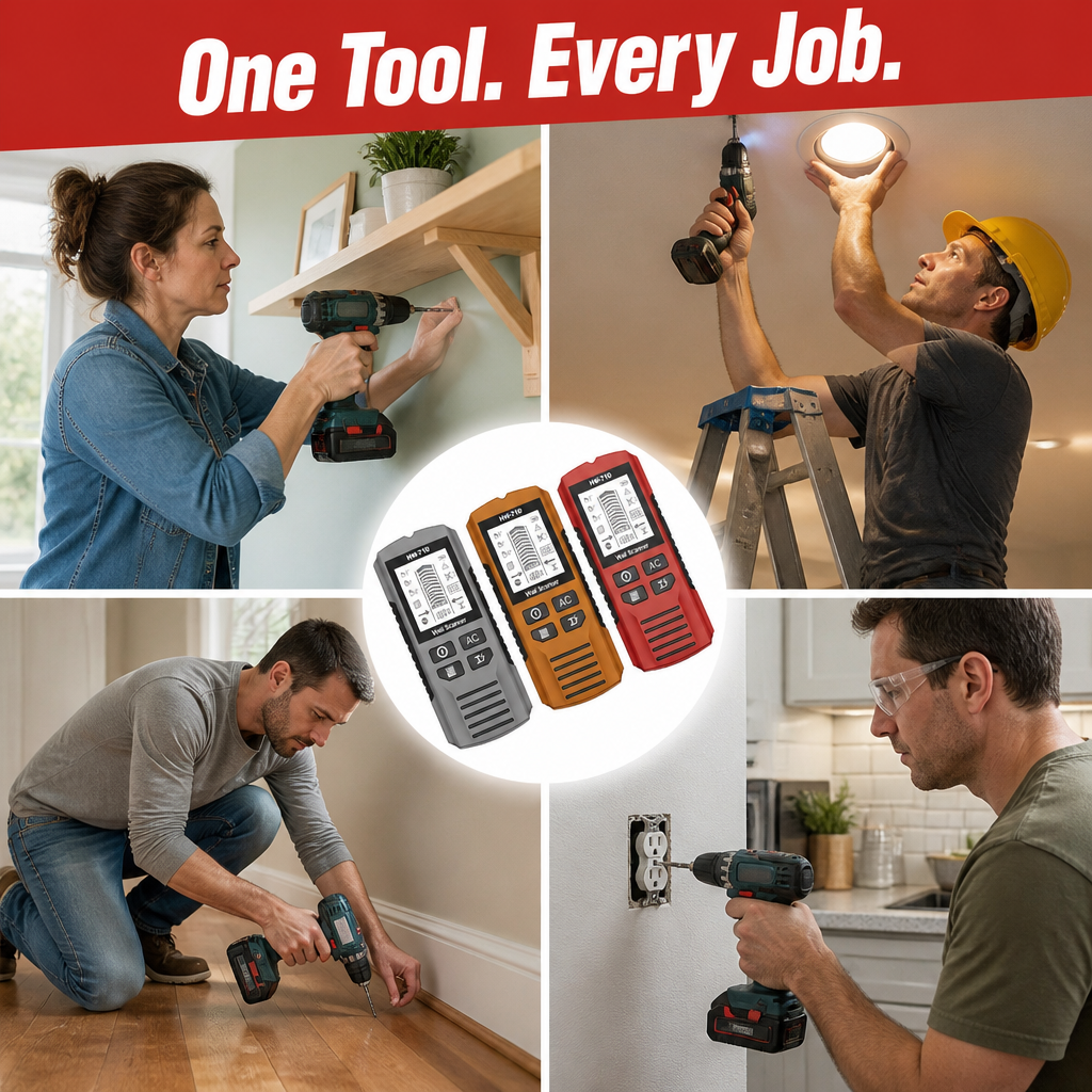 WallScout HW-710 — Spot Studs, Wires & Pipes Before You Drill | 5-Mode Scanner - Souliia