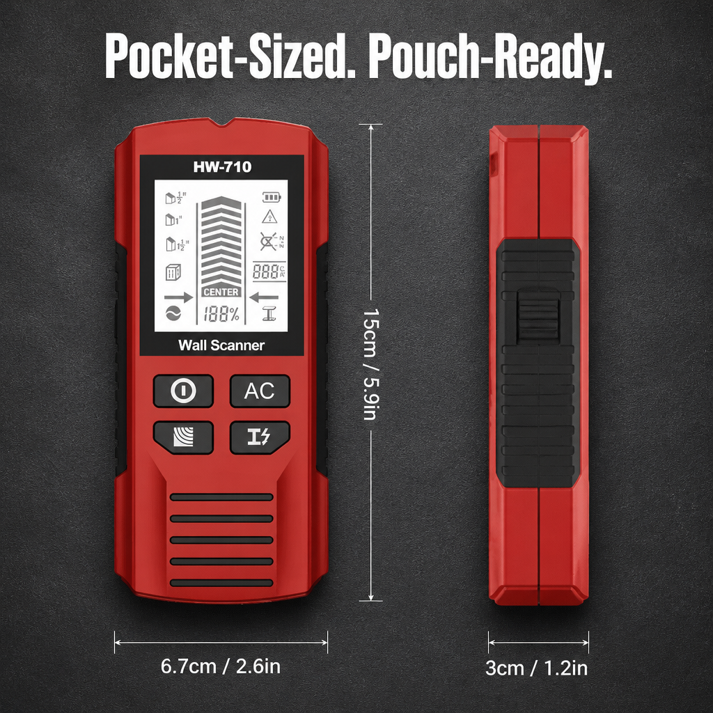 WallScout HW-710 — Spot Studs, Wires & Pipes Before You Drill | 5-Mode Scanner - Souliia