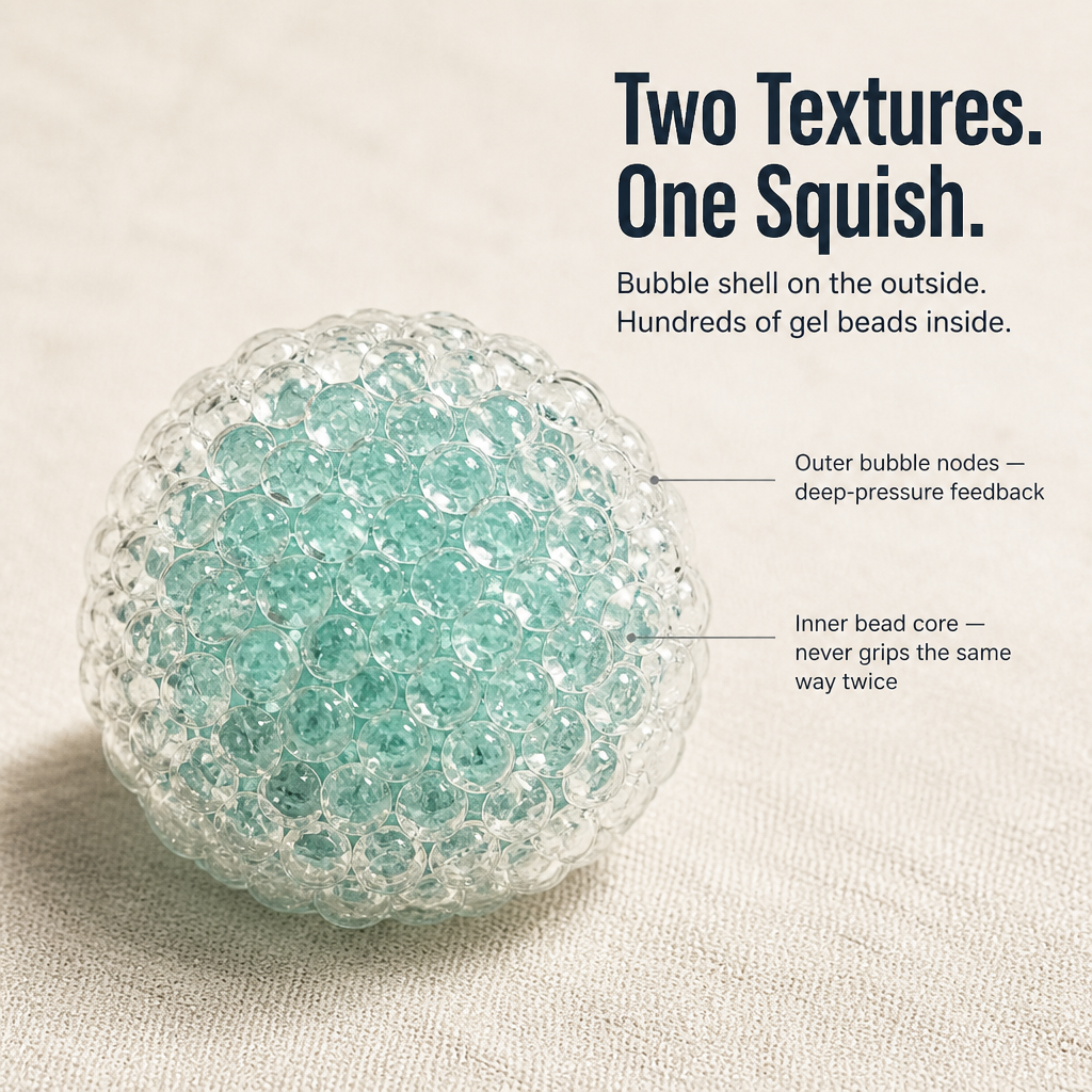 Sensicalm — Squeeze the Anxious Energy Out and Slip Back Into Focus | Sensory Bubble Ball - Souliia
