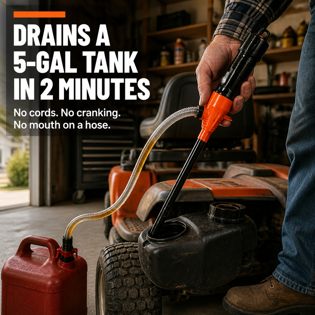 TurboFlow — Move Fuel, Water, or Oil Hands-Free at 2.2 Gallons a Minute - Souliia