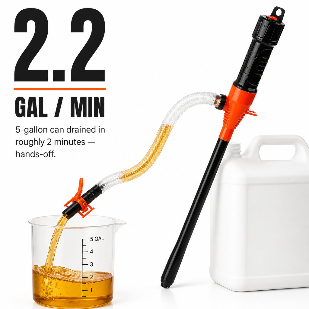 TurboFlow — Move Fuel, Water, or Oil Hands-Free at 2.2 Gallons a Minute - Souliia