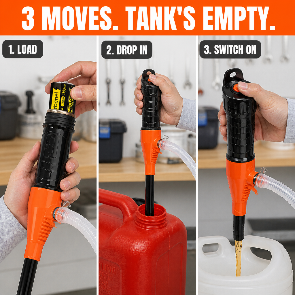 TurboFlow — Move Fuel, Water, or Oil Hands-Free at 2.2 Gallons a Minute - Souliia
