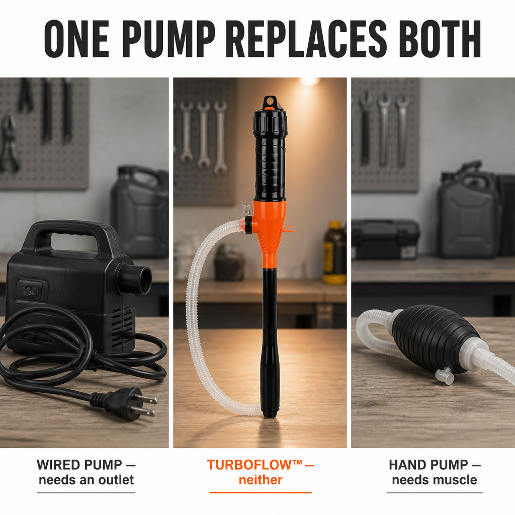 TurboFlow — Move Fuel, Water, or Oil Hands-Free at 2.2 Gallons a Minute - Souliia