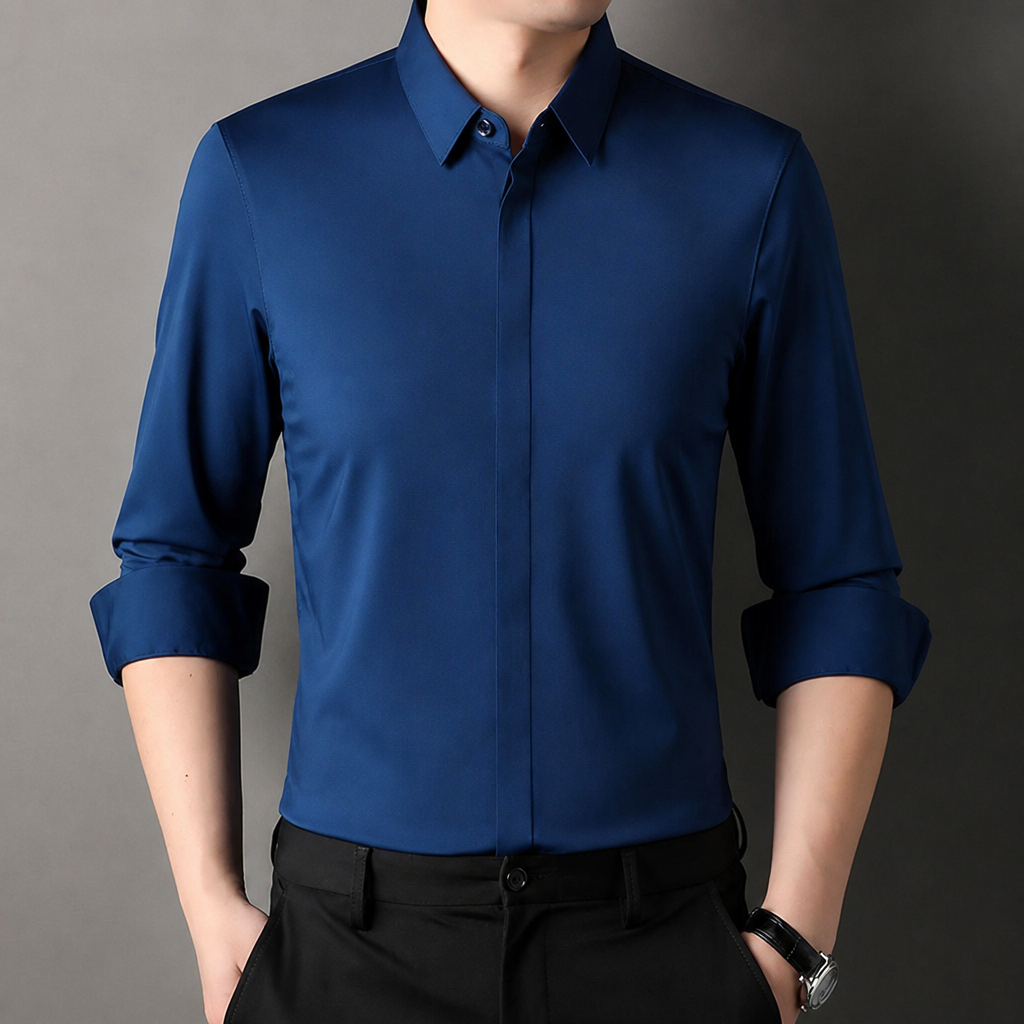 Vantori – Slim-Fit 4-Way Stretch Wrinkle-Free Dress Shirt - Souliia