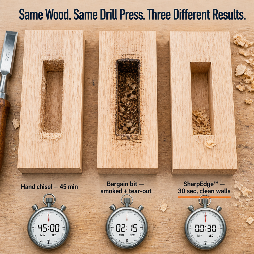 SharpEdge — Drill Clean Square Mortises Without Hand-Chiseling for Hours - Souliia