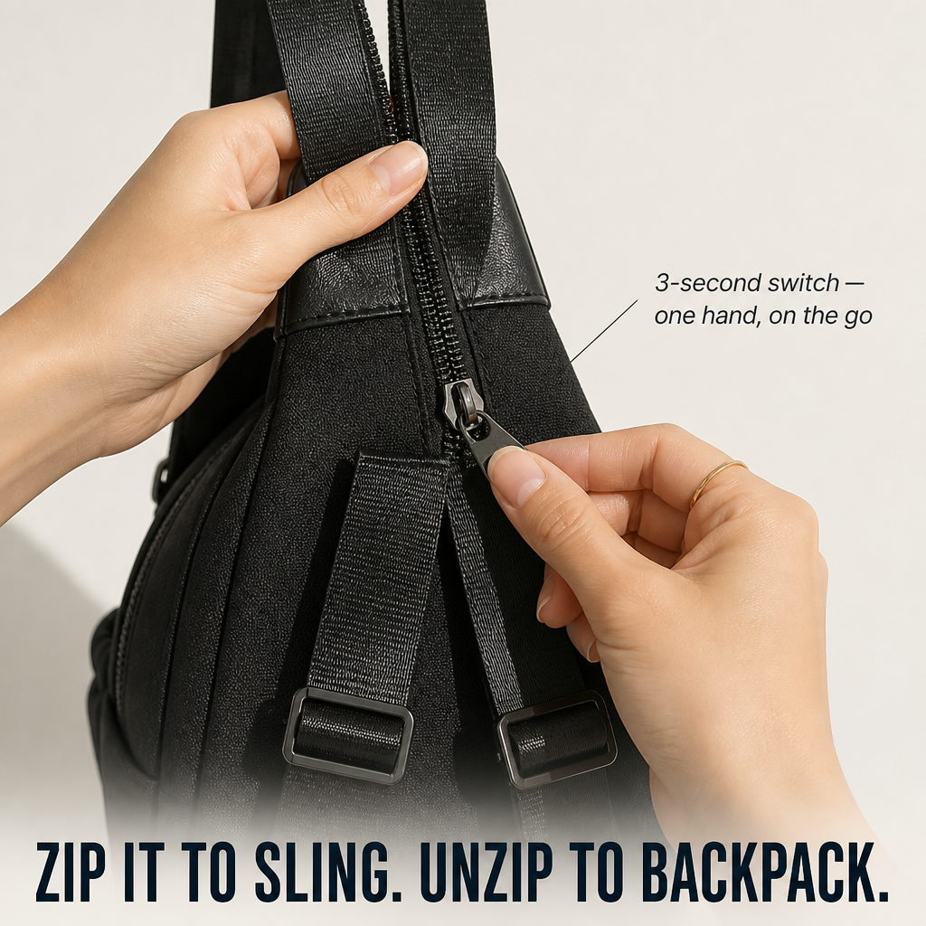 VersaFlow — Switch From Backpack to Sling in 3 Seconds Flat - Souliia