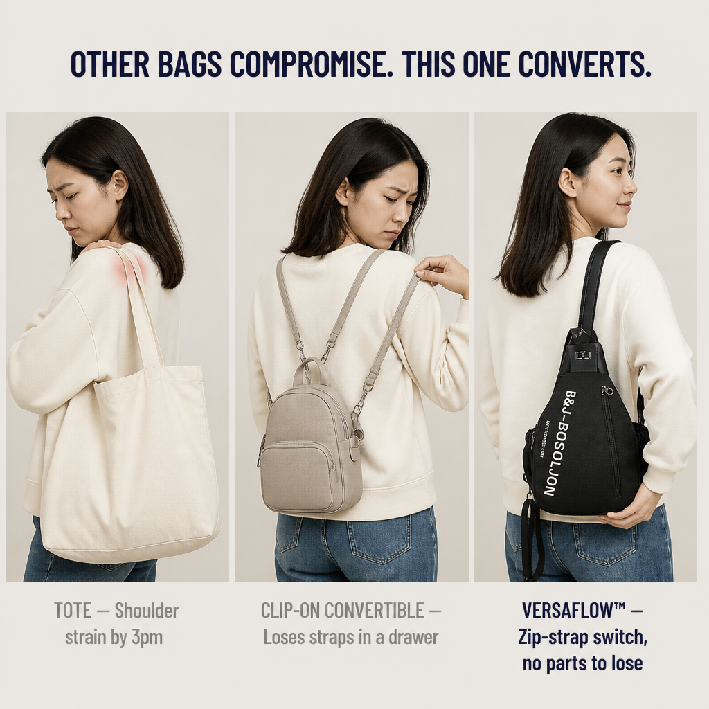 VersaFlow — Switch From Backpack to Sling in 3 Seconds Flat - Souliia