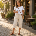 SenseLuxe – Breathable Cotton-Linen Capri Pants with Rolled Cuffs - Souliia