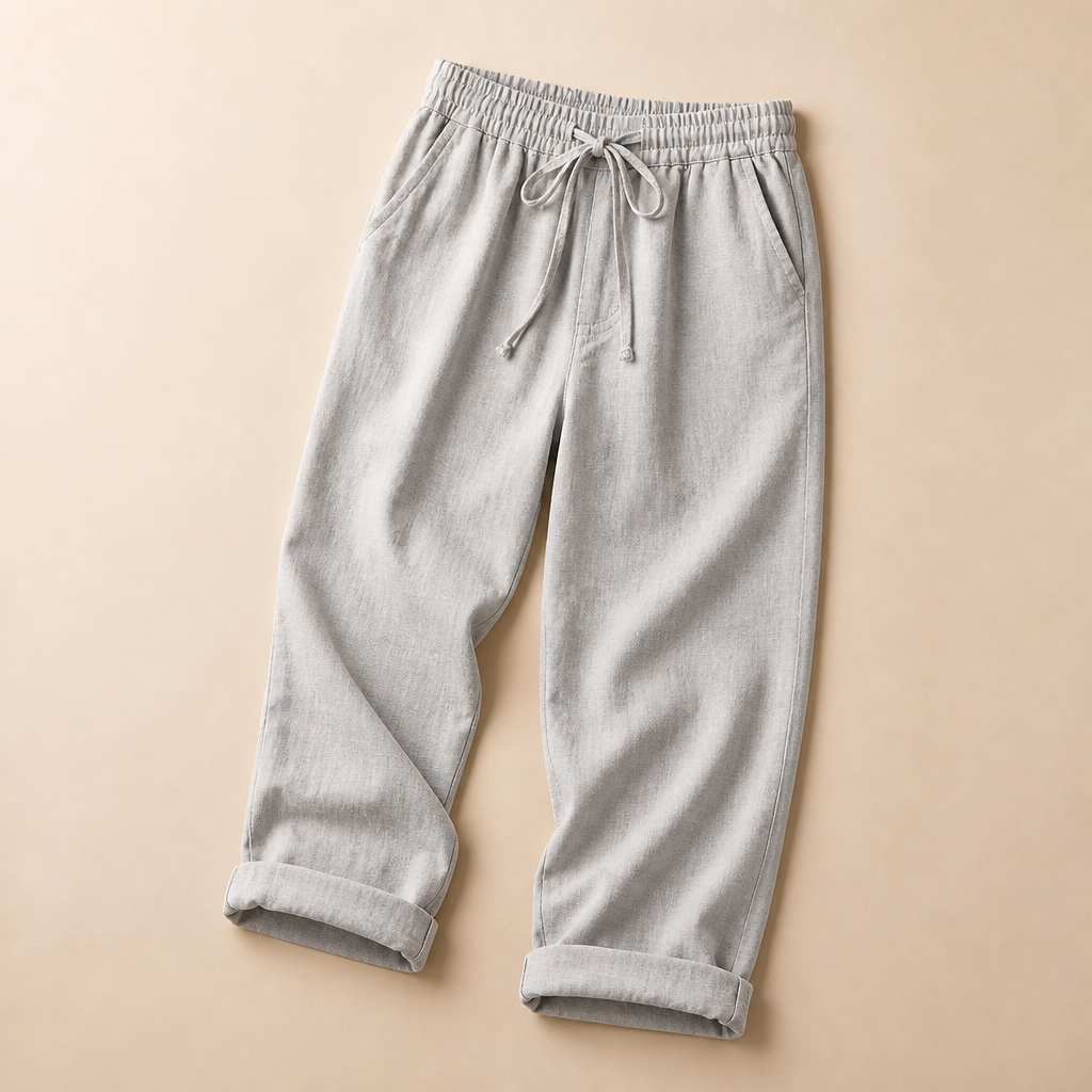 SenseLuxe – Breathable Cotton-Linen Capri Pants with Rolled Cuffs - Souliia