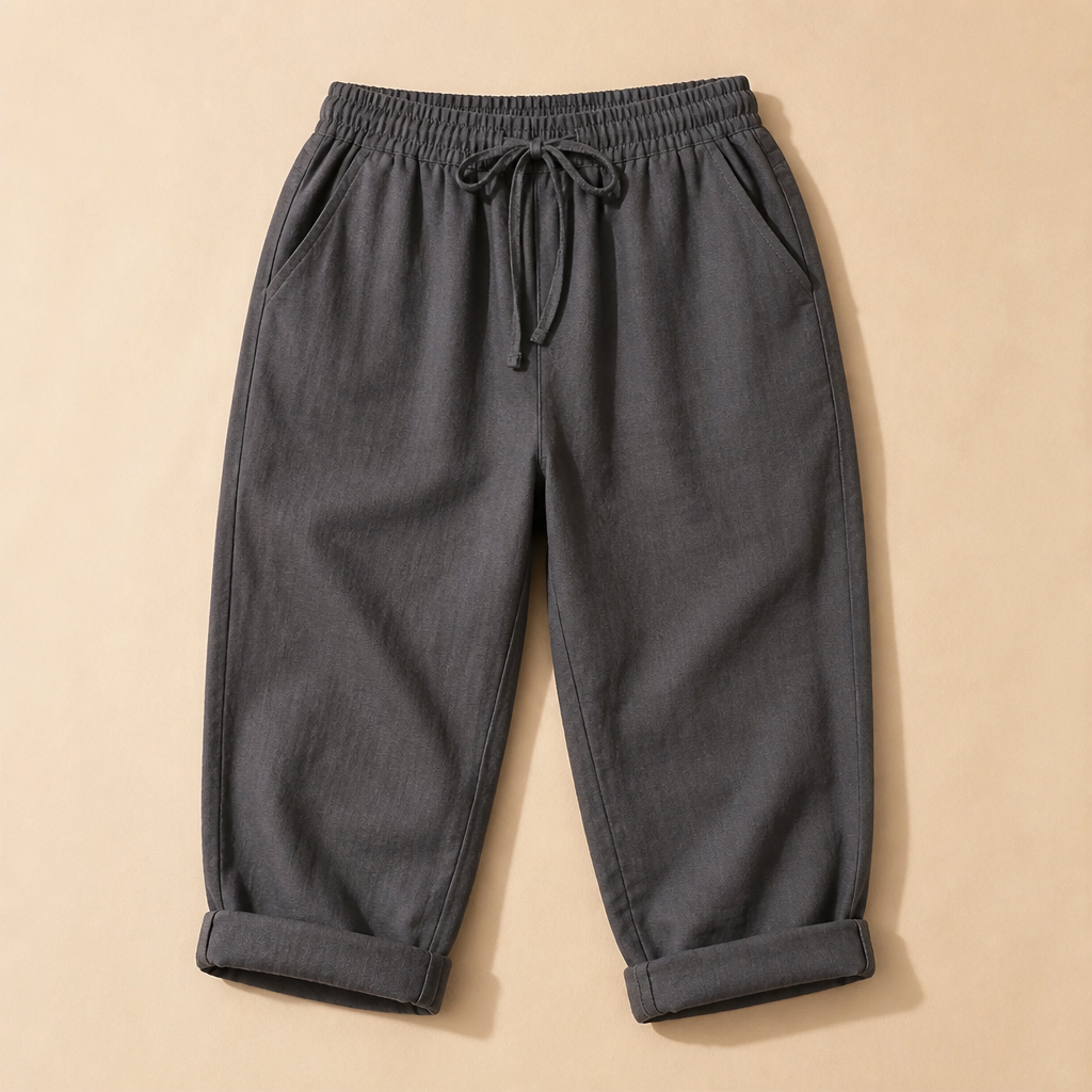 SenseLuxe – Breathable Cotton-Linen Capri Pants with Rolled Cuffs - Souliia