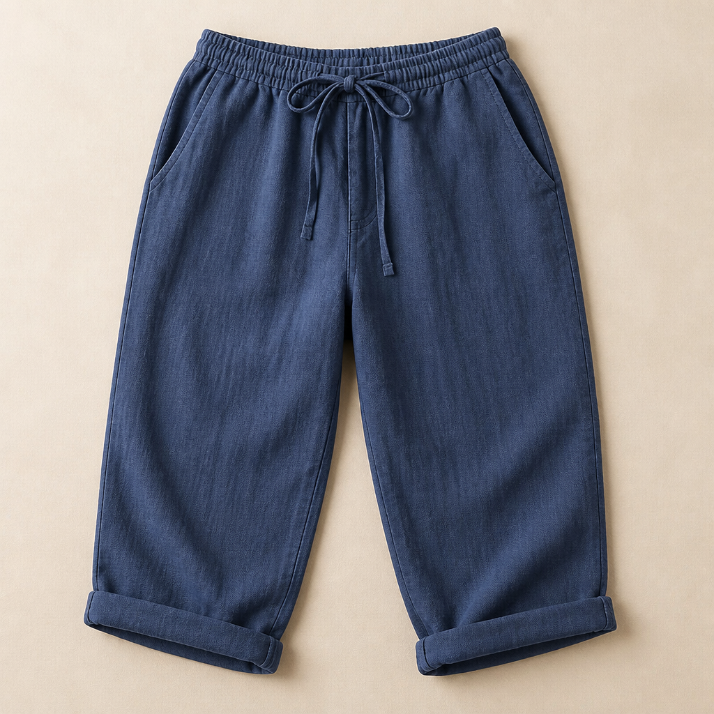 SenseLuxe – Breathable Cotton-Linen Capri Pants with Rolled Cuffs - Souliia