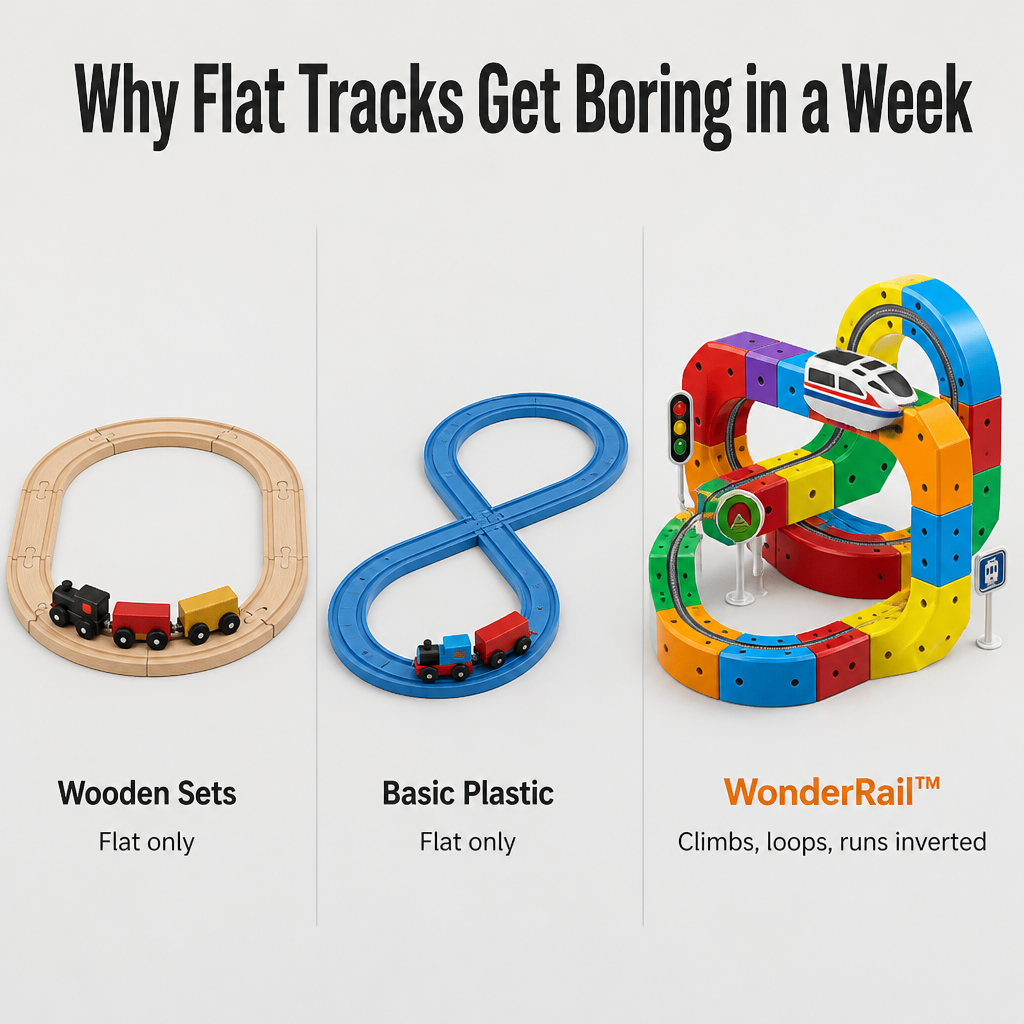 WonderRail — Build 3D Train Tracks That Climb, Loop & Run Upside Down - Souliia