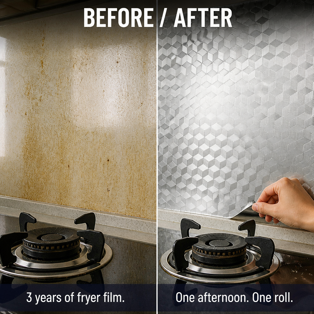 ShieldGuard — Cover Greasy Kitchen Walls With A Wipe-Clean Aluminum Skin - Souliia