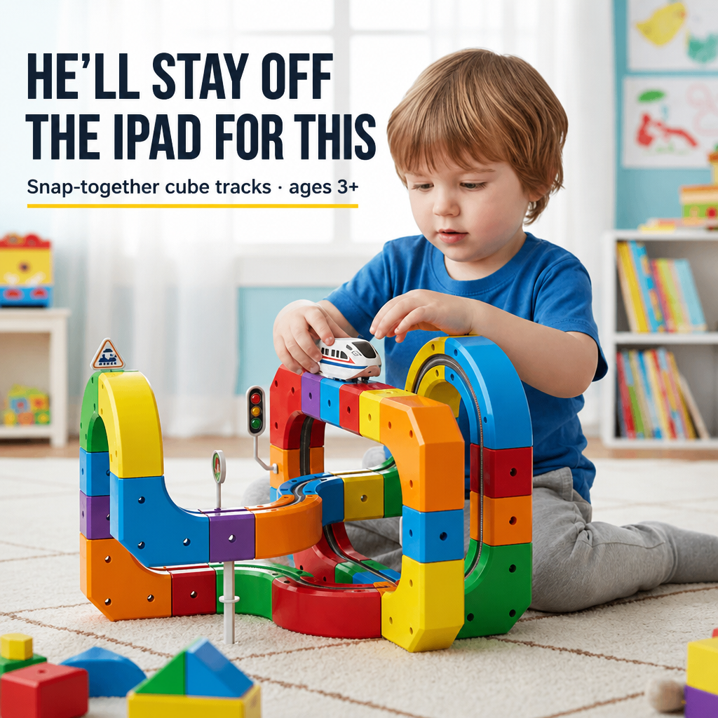 TurboTrail — Snap-Together Cube Tracks That Pull Kids Off Screens For Hours - Souliia