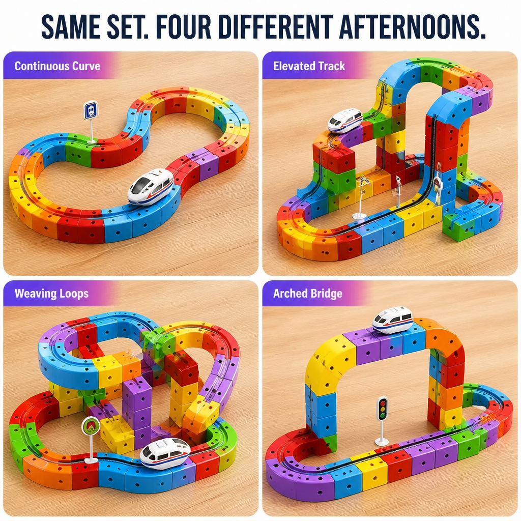 TurboTrail — Snap-Together Cube Tracks That Pull Kids Off Screens For Hours - Souliia