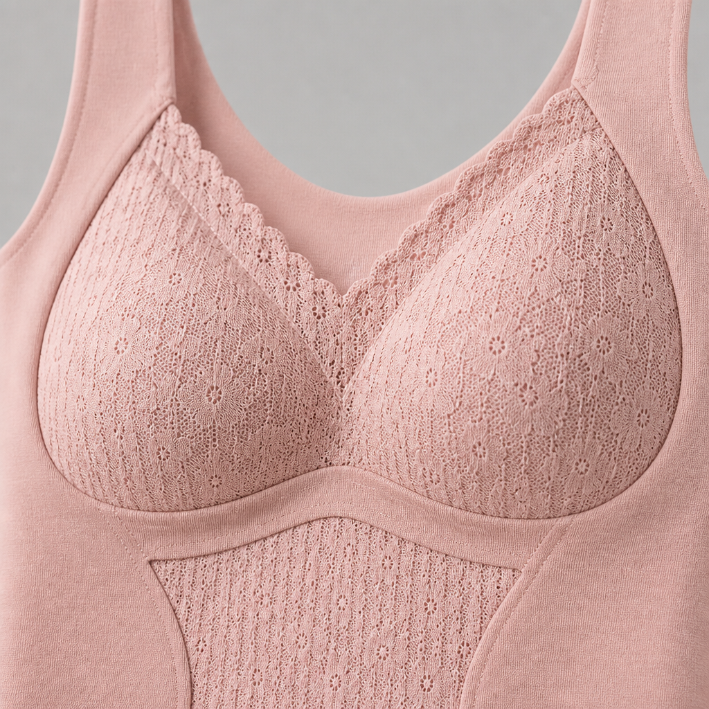 VeloFlex – Thermal Seamless Shaping Camisole with Built-In Lace Bra - Souliia