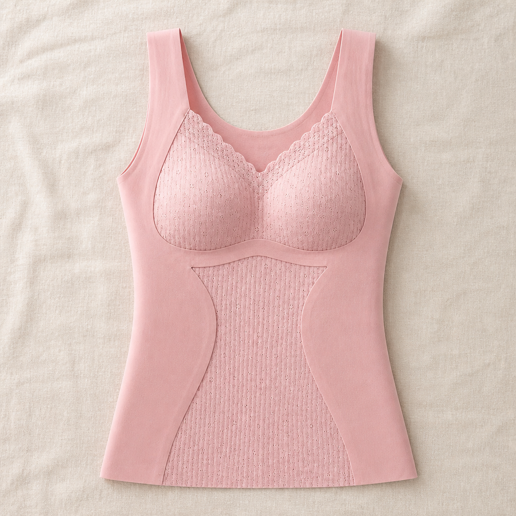 VeloFlex – Thermal Seamless Shaping Camisole with Built-In Lace Bra - Souliia