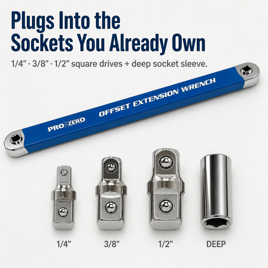 VersiGrip — Reach Buried Engine Bolts in Half-Inch Gaps With Zero Swing Arc - Souliia