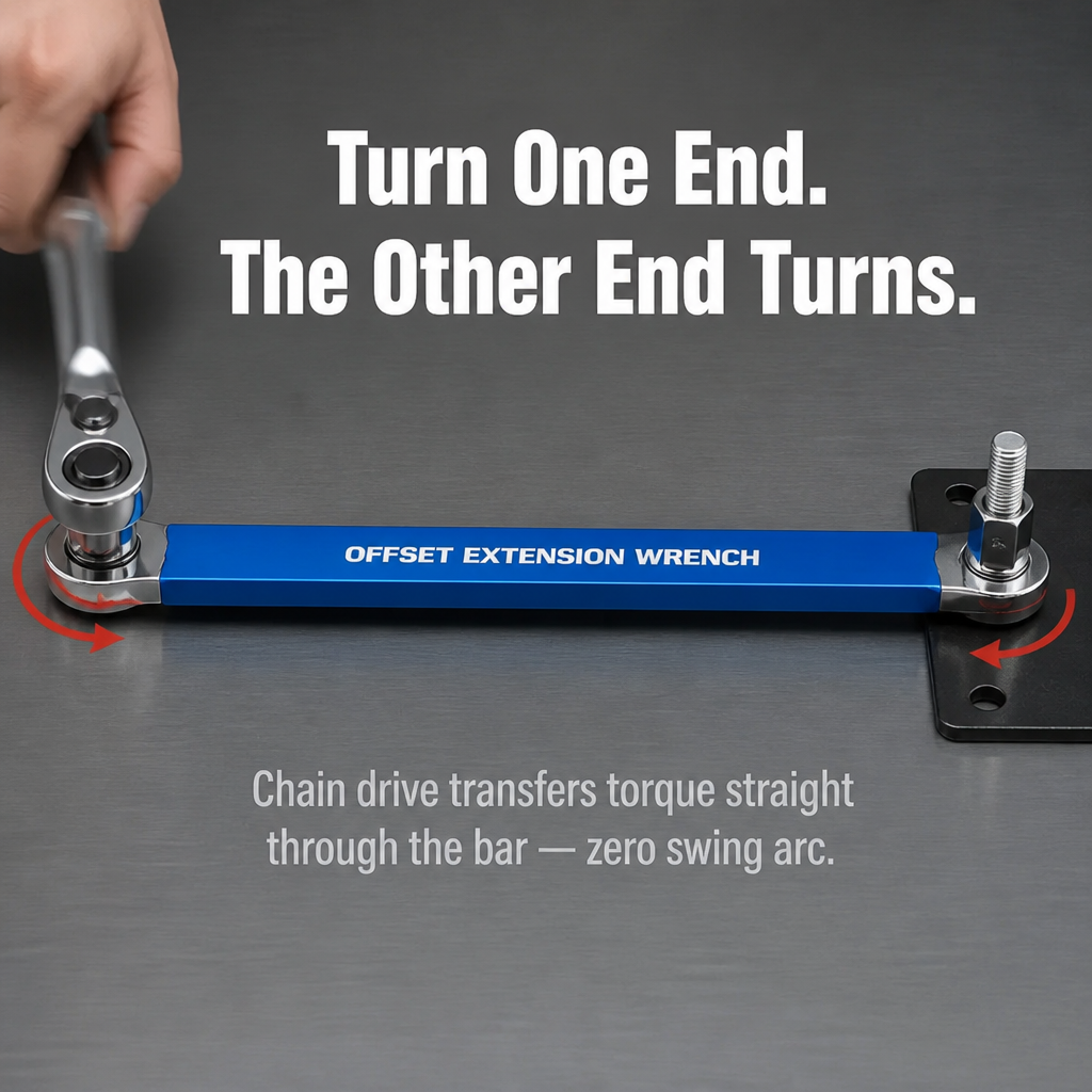 VersiGrip — Reach Buried Engine Bolts in Half-Inch Gaps With Zero Swing Arc - Souliia