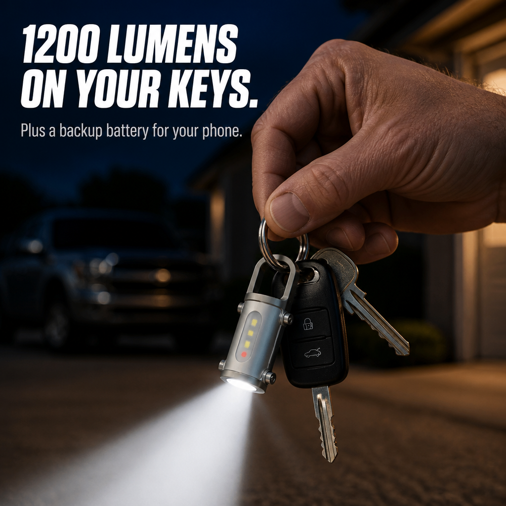 ValorBeam — Carry a 1200-Lumen Flashlight and Phone Charger on Your Keys - Souliia