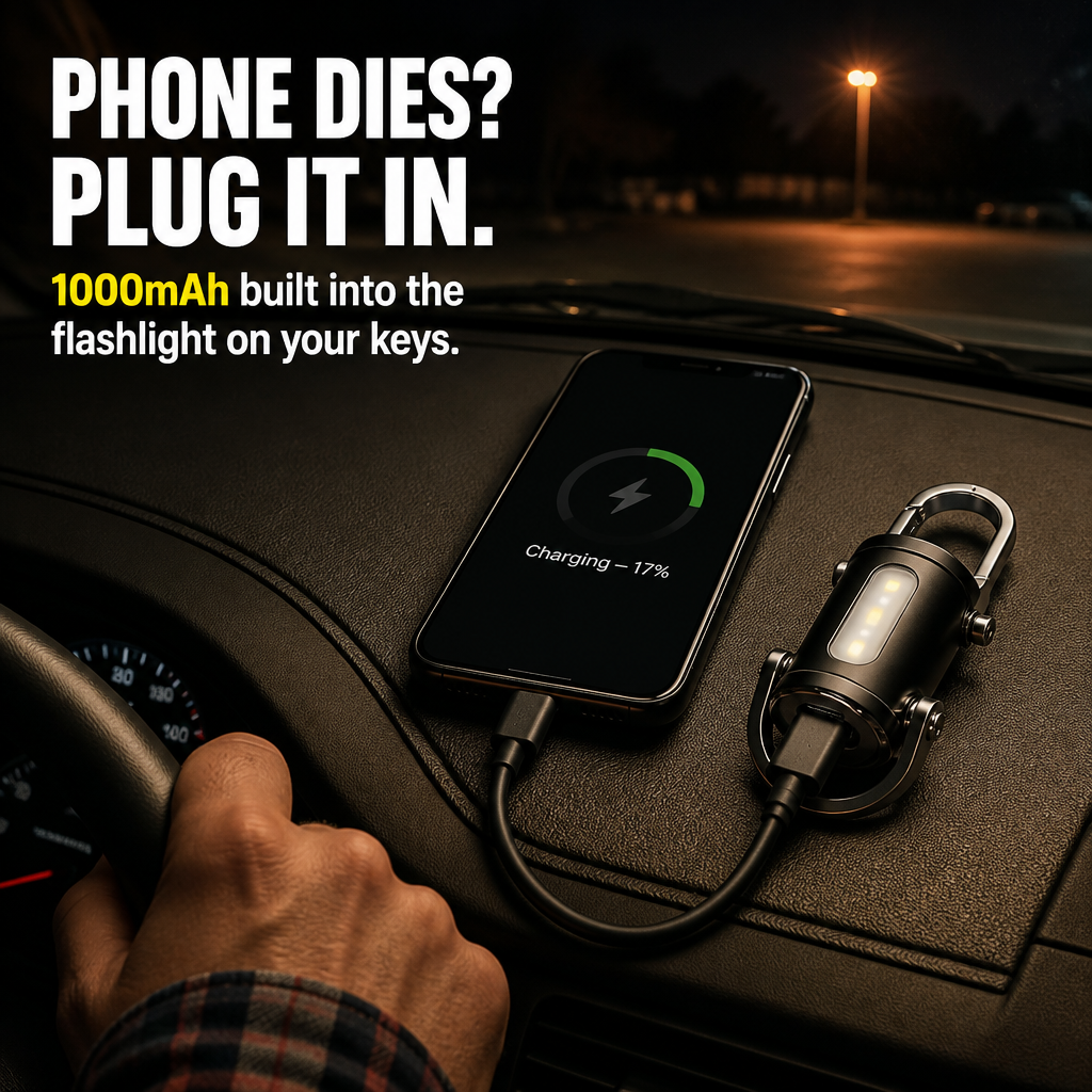ValorBeam — Carry a 1200-Lumen Flashlight and Phone Charger on Your Keys - Souliia