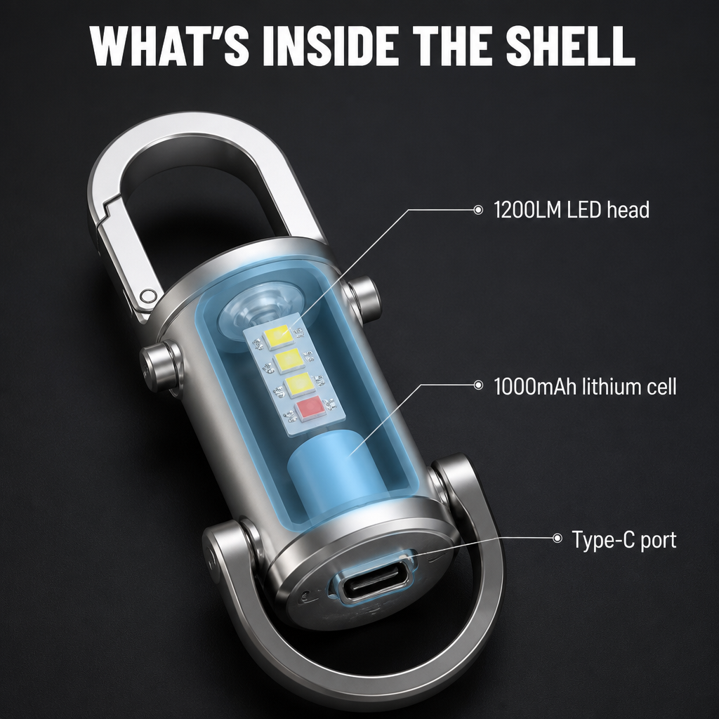 ValorBeam — Carry a 1200-Lumen Flashlight and Phone Charger on Your Keys - Souliia
