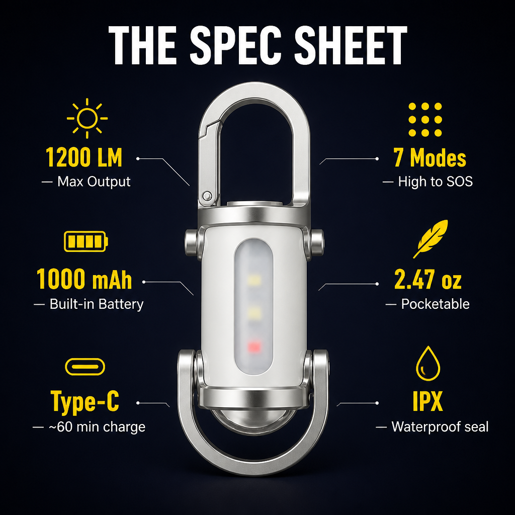 ValorBeam — Carry a 1200-Lumen Flashlight and Phone Charger on Your Keys - Souliia