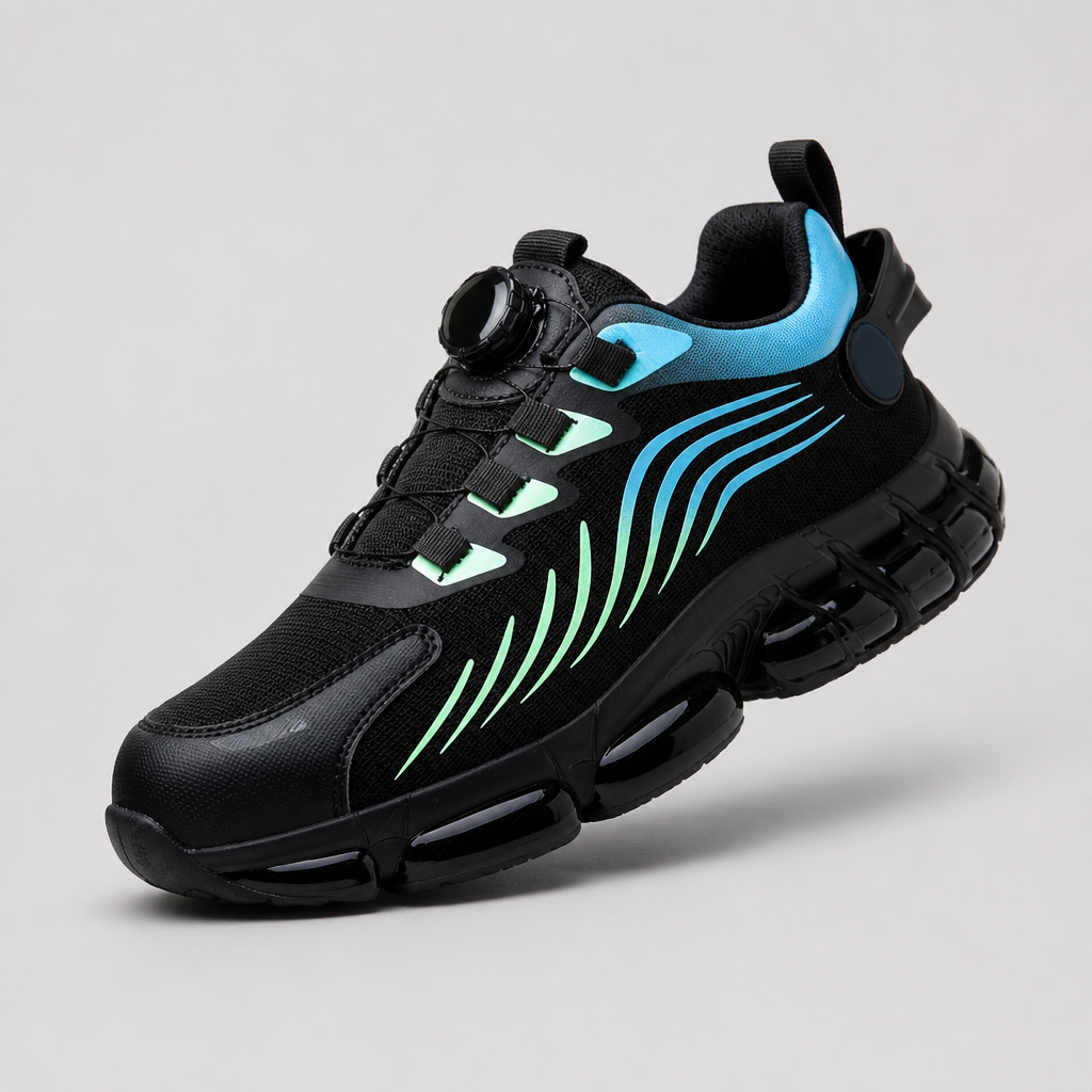 VivaStride – Steel-Toe Work Sneakers with Quick-Twist Lacing System - Souliia