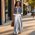 VeroLuxe — Pull On a Striped Set That Looks Like You Hired a Stylist | Belt Included - Souliia