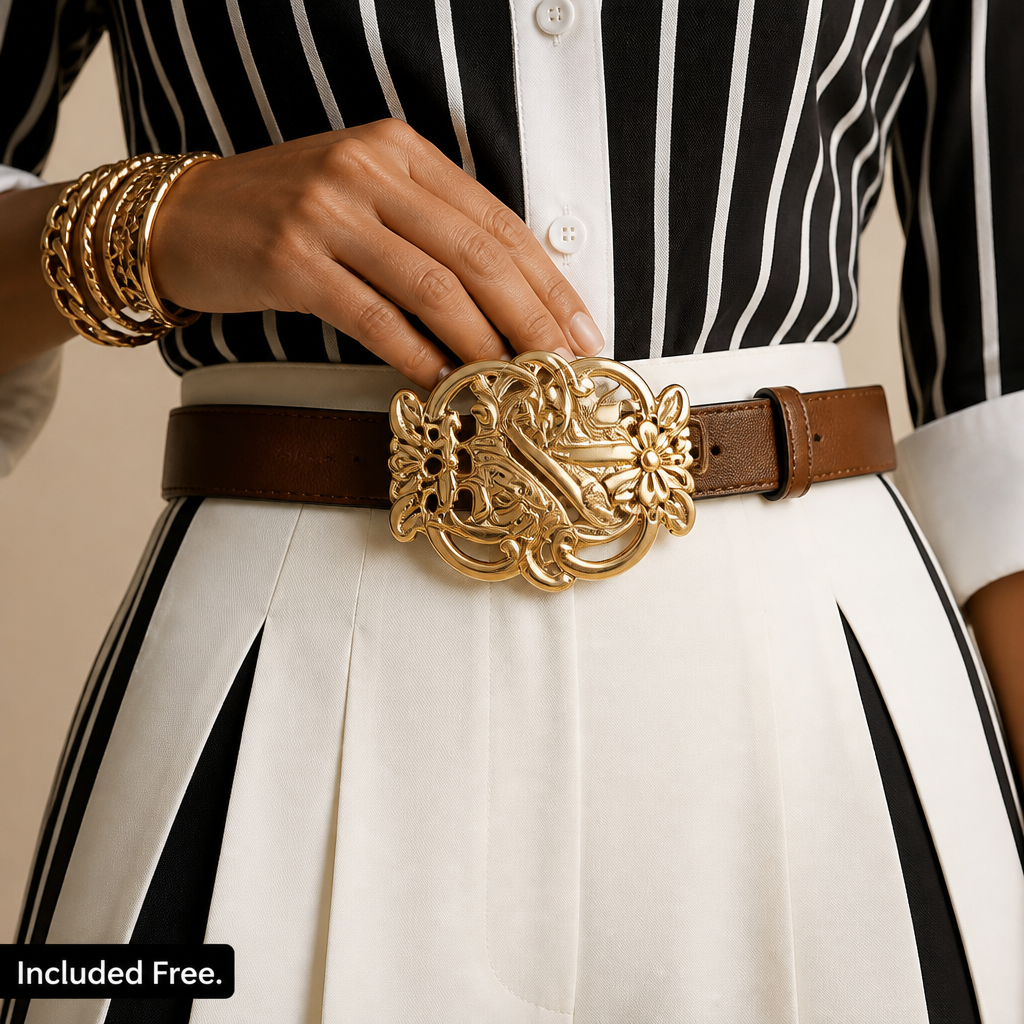 VeroLuxe — Pull On a Striped Set That Looks Like You Hired a Stylist | Belt Included - Souliia
