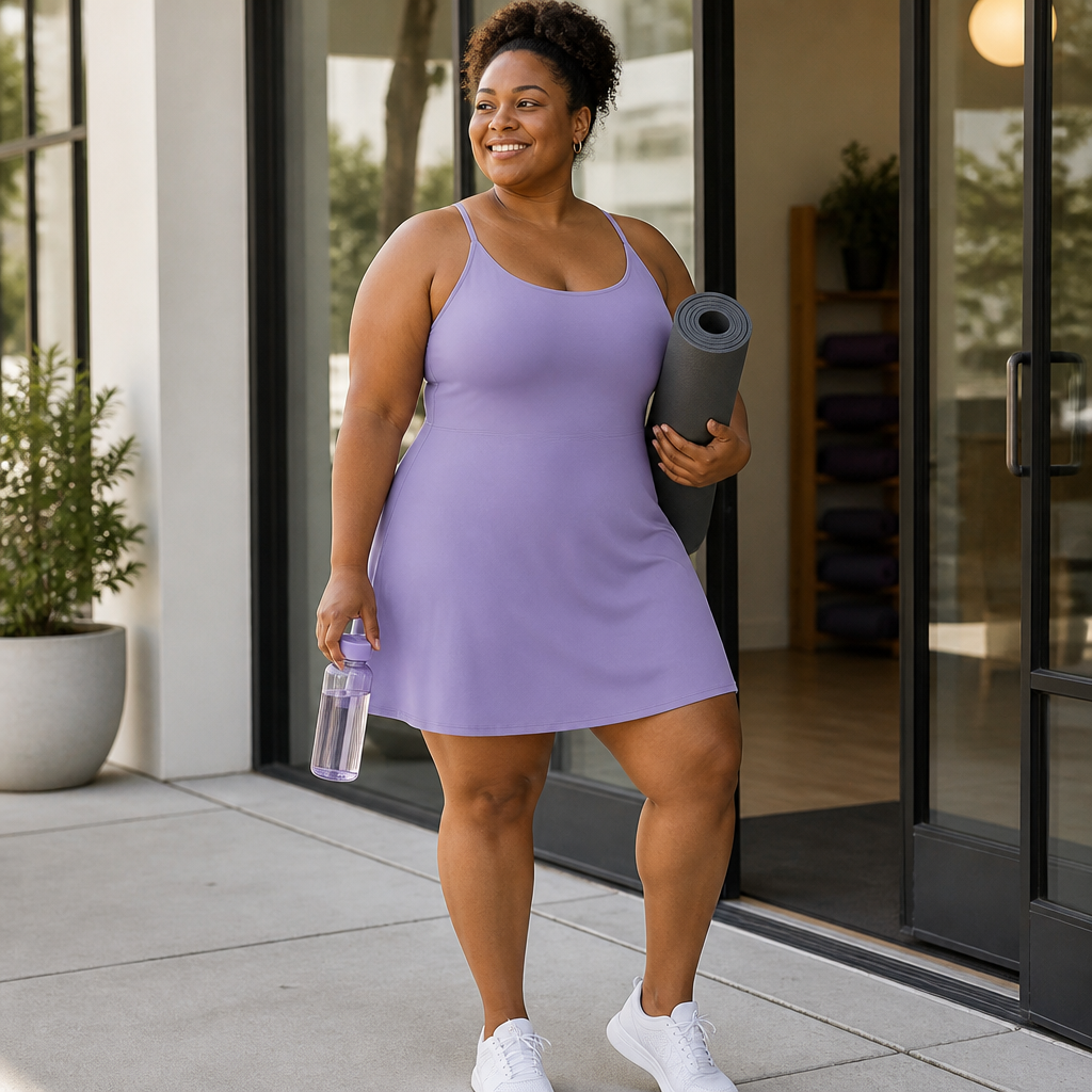 VerveStride – Backless Athletic Dress with Built-In Shorts & Side Pockets - Souliia