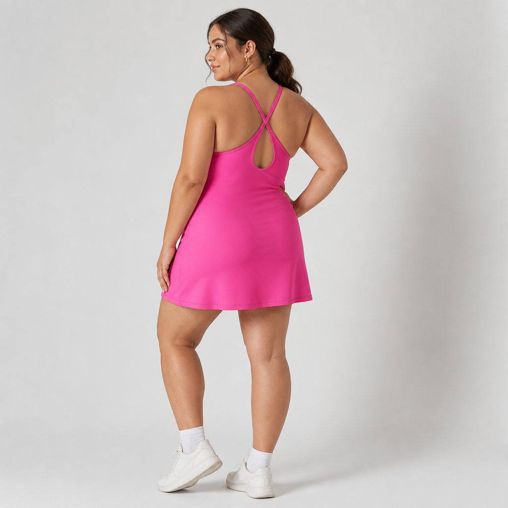 VerveStride – Backless Athletic Dress with Built-In Shorts & Side Pockets - Souliia