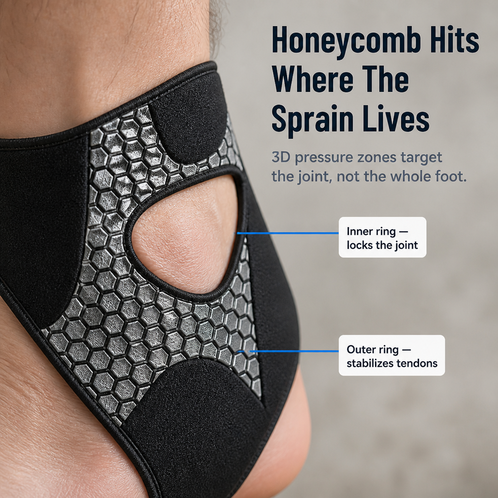 VeroGuard Ankle Brace — Stop Rolling Wobbly Ankles With Slim Honeycomb Compression - Souliia