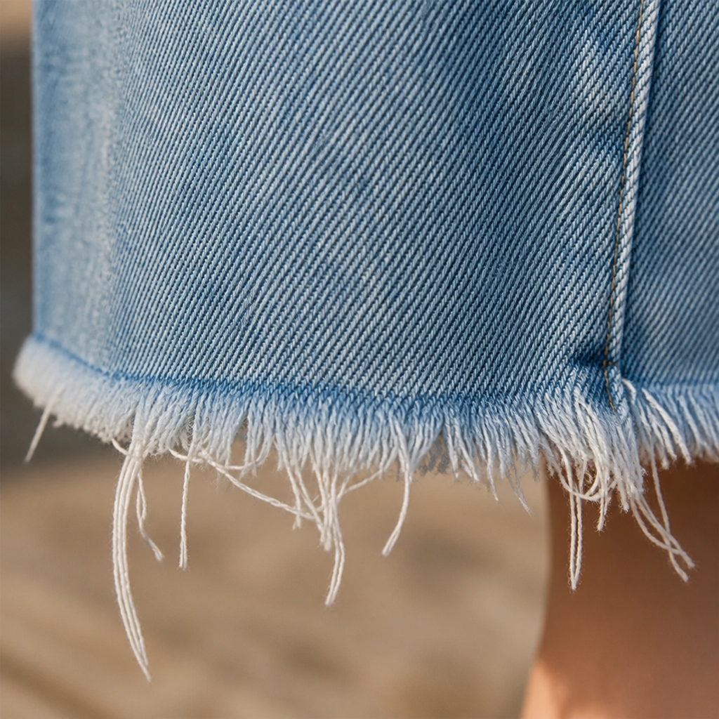 Vibrant Era – Retro Frayed-Hem Cropped Straight Leg Jeans - Souliia