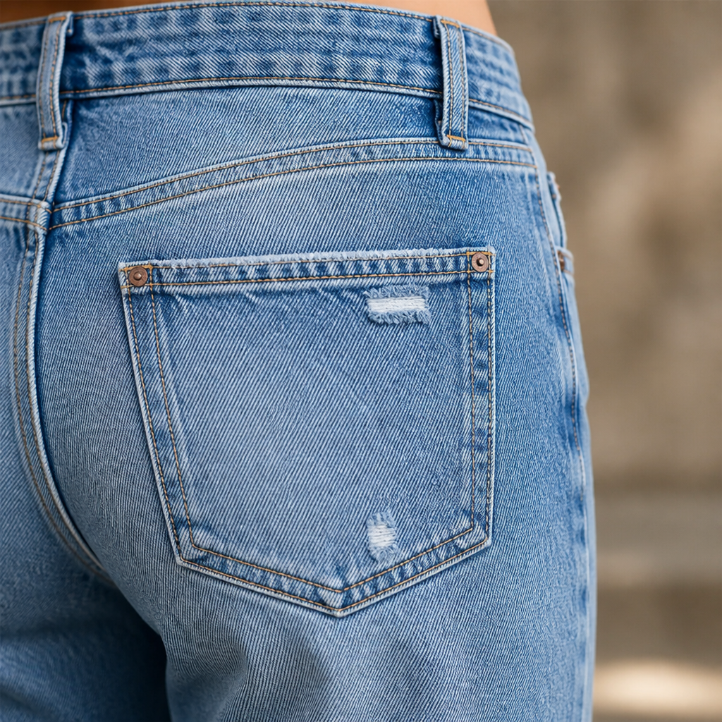 Vibrant Era – Retro Frayed-Hem Cropped Straight Leg Jeans - Souliia