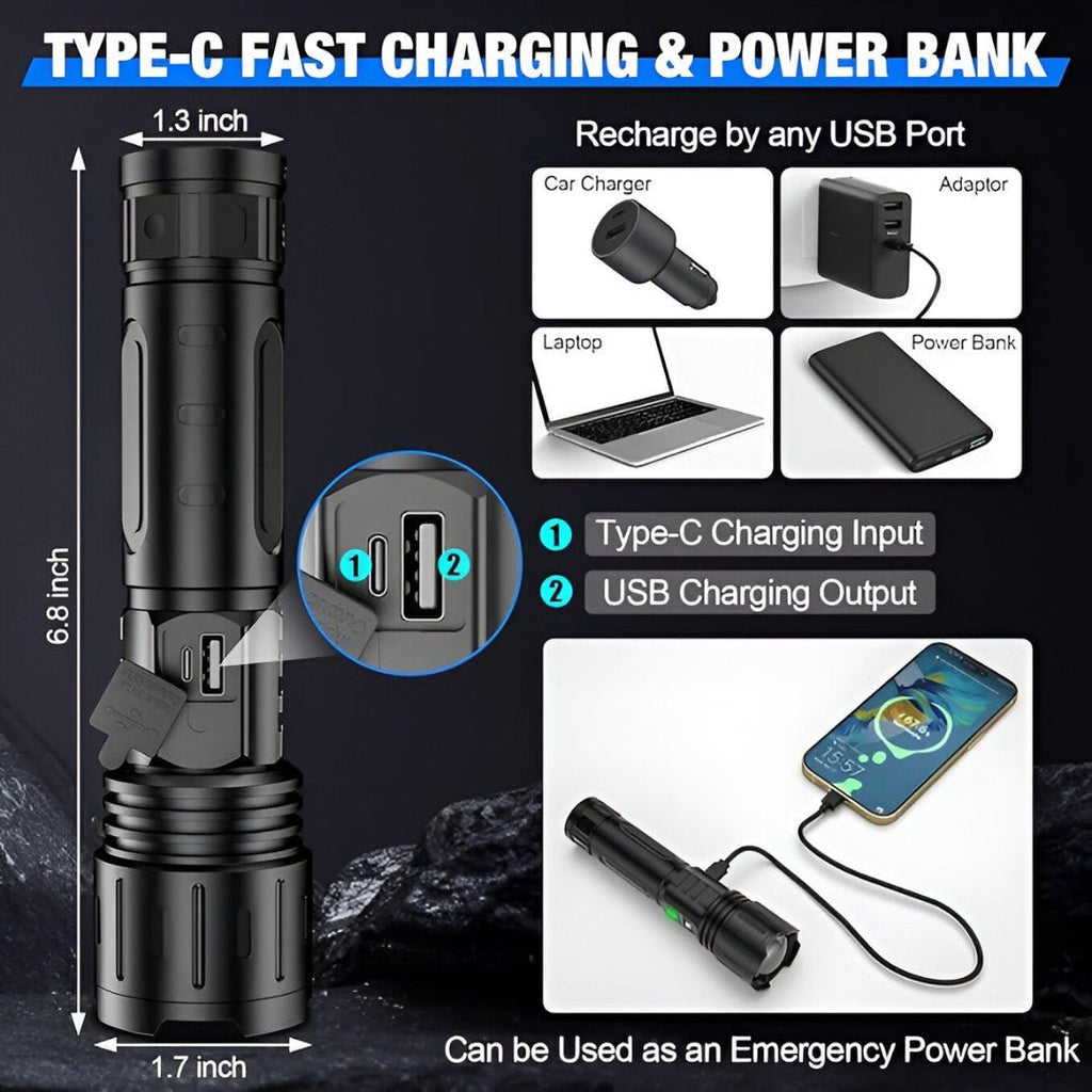 Dobíjecí LED svítilna s funkcí powerbanky - Souliia