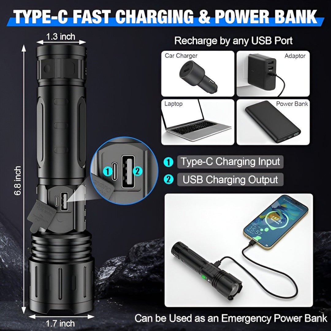 Dobíjecí LED svítilna s funkcí powerbanky - Souliia