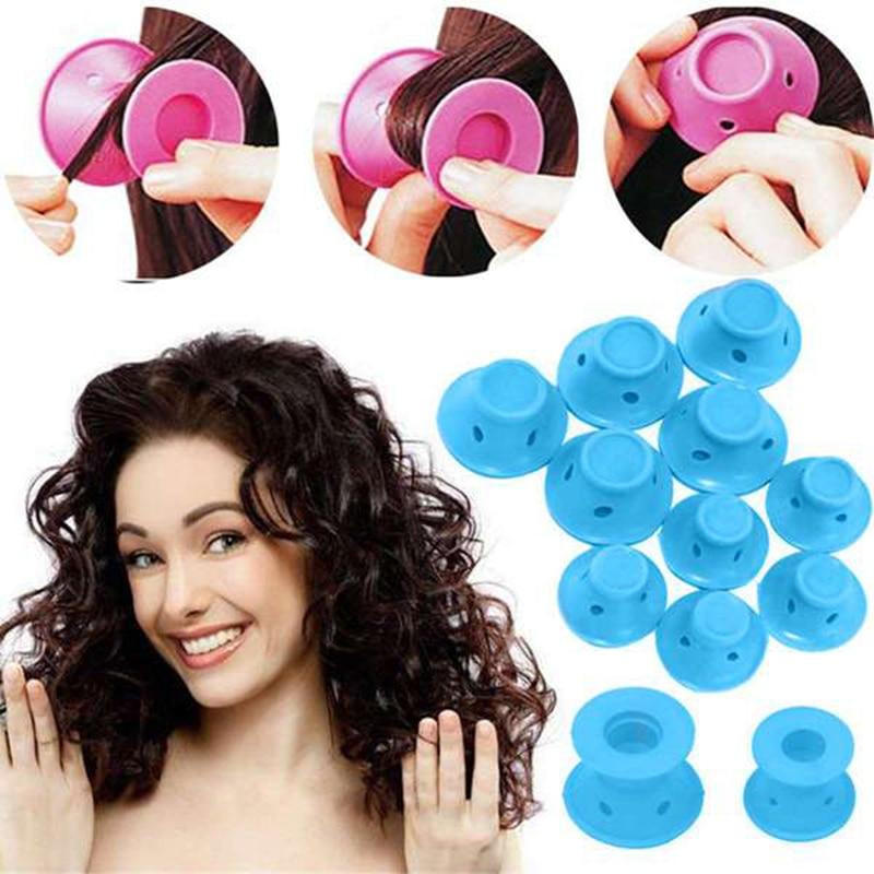 10-Piece Silicone Magic Curlers — Reusable Heatless Rollers